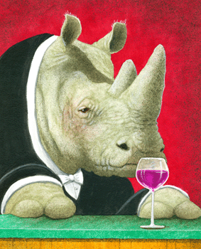 Will Bullas Fine Art Signed Open Edition Canvas :"Rhino Noir"