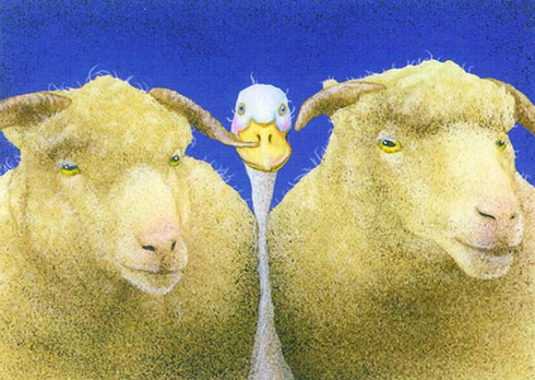 Will Bullas Fine Art Signed Open Edition Paper :"Between the Sheeps"