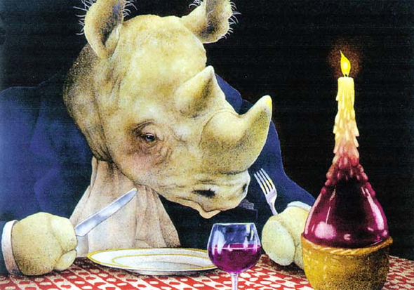Will Bullas Fine Art Signed Open Edition Paper :"Dine-oceros"