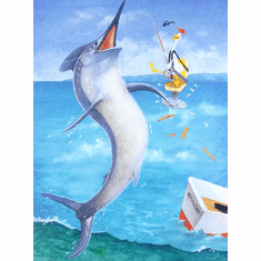 Will Bullas Fine Art Signed Open Edition Paper :"Fishing Stories...The Marlin"