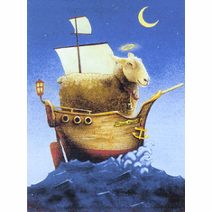 Will Bullas Fine Art Signed Open Edition Paper :"Holy Sheep Ship"