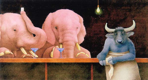 Will Bullas Fine Art Signed Open Edition Paper :"Pink Elephants & Blue Martinis" Will Bullas Fine Art Signed Open Edition Paper :"Pink Elephants & Blue Martinis"