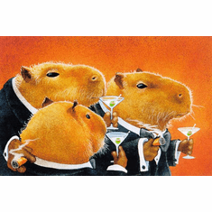 Will Bullas Fine Art Signed Open Edition Paper :"The Capybara Club"