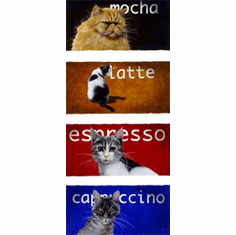 Will Bullas Fine Art Signed Open Edition Paper :"The Coffee Cats"