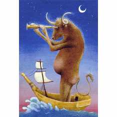 Will Bullas Fine Art Signed Open Edition Paper :"Total Bull Ship"