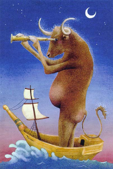 Will Bullas Fine Art Signed Open Edition Paper :"Total Bull Ship"