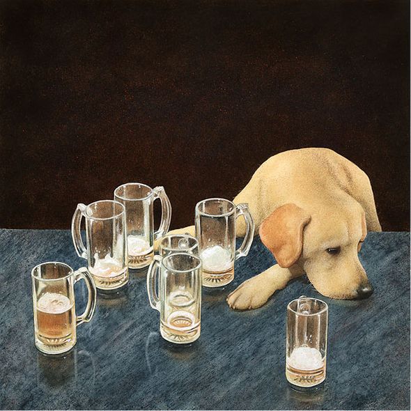 Will Bullas Handsigned and Numbered Limited Edition Canvas Giclee: "what's that in dog beers...?""