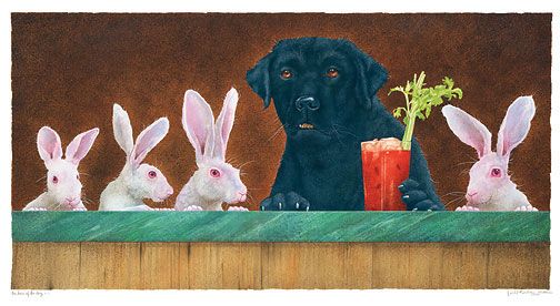 Will Bullas Handsigned and Numbered Limited Edition Giclee on Canvas: "The Hare of the Dog"
