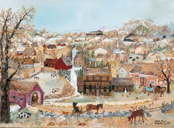 Will Moses Hand Signed and Numbered Limited Edition Print:"Snow in the Hills"