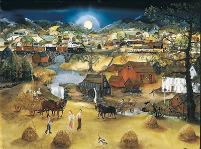 Will Moses Hand Signed and Numbered Limited Edition Serigraph:"Haymaker's Moon"