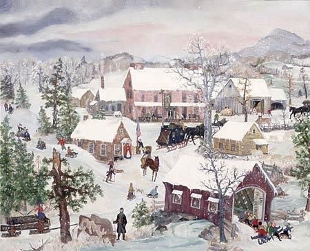 Will Moses Handsigned and Numbered Limited Edition Serigraph: "Snowy Sunset"