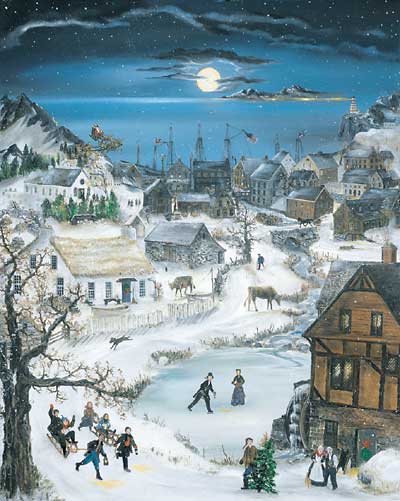 Will Moses Handsigned & Numbered Limited Edition Serigraph:"Christmas Cove "