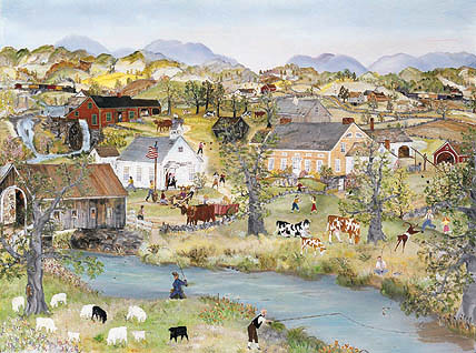 Will Moses Handsigned & Numbered Limited Edition Serigraph on Paper:"Trout Fishing in Vermont "