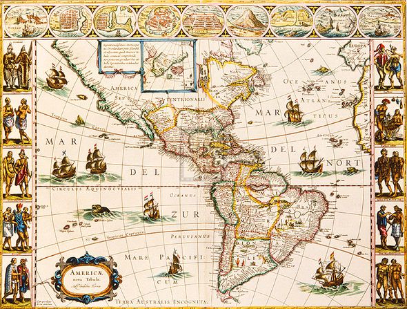 Willem Janszoon Blaeu Hand Numbered Limited Edition Print on Paper :"Americae Nova Tabula, 1617"