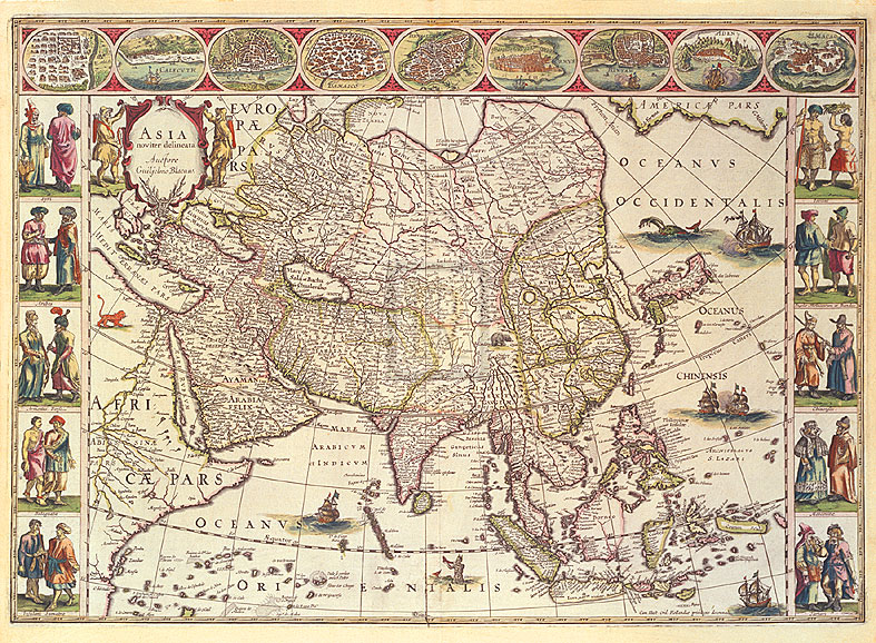 Willem Janszoon Blaeu Hand Numbered Limited Edition Print on Paper :"Asia, 1618"