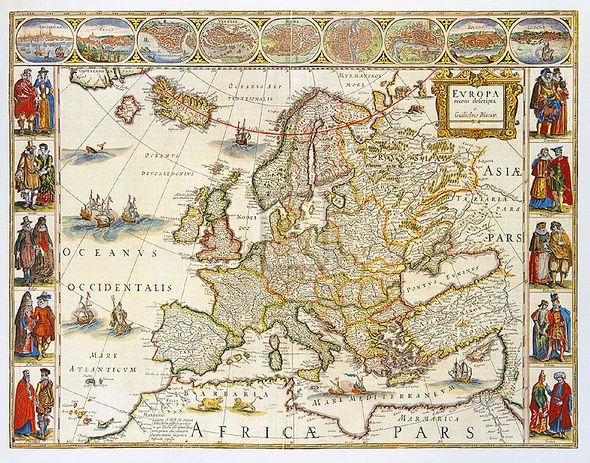 Willem Janszoon Blaeu Hand Numbered Limited Edition Print on Paper :"Europa, 1617"