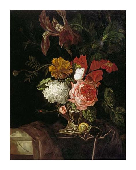 Willem Van Aelst Fine Art Open Edition Gicl&eacute;e:"A Rose, an Iris, Lilac"