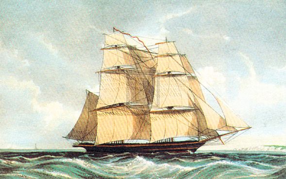 William A. Knell Artist Hand Colored Copper Plate Printed Atelier Print:"Ships [4]"