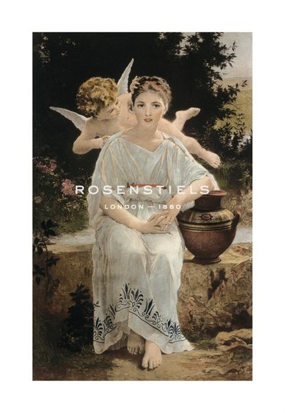 William Adolphe Bouguereau Artist Hand Colored Copper Plate Printed Atelier Print:"First Whisper Of Love"