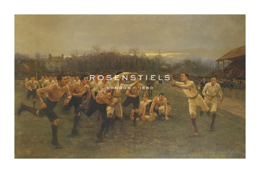 William Barnes Wollen Hand Numbered Limited Edition Print on Paper :"The Rugby Match"