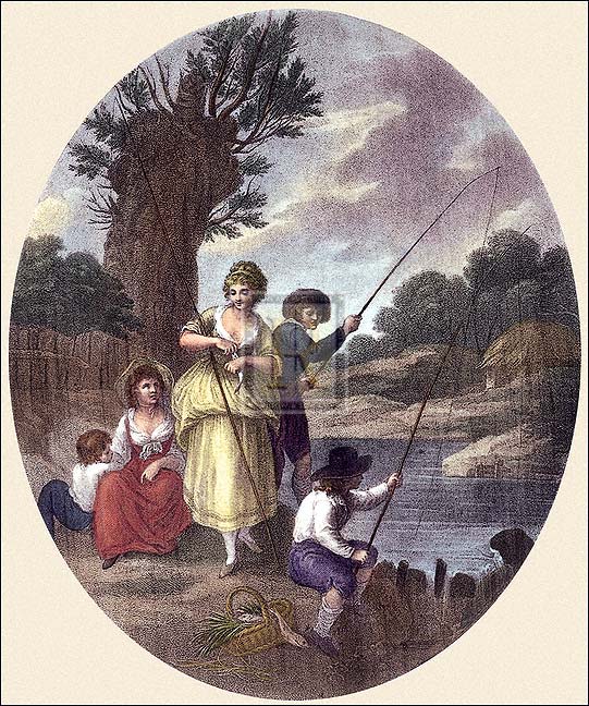 William Hamilton Artist Hand Colored Copper Plate Printed Atelier Print:"April"