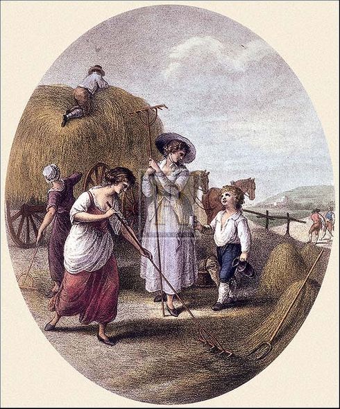 William Hamilton Artist Hand Colored Copper Plate Printed Atelier Print:"June"