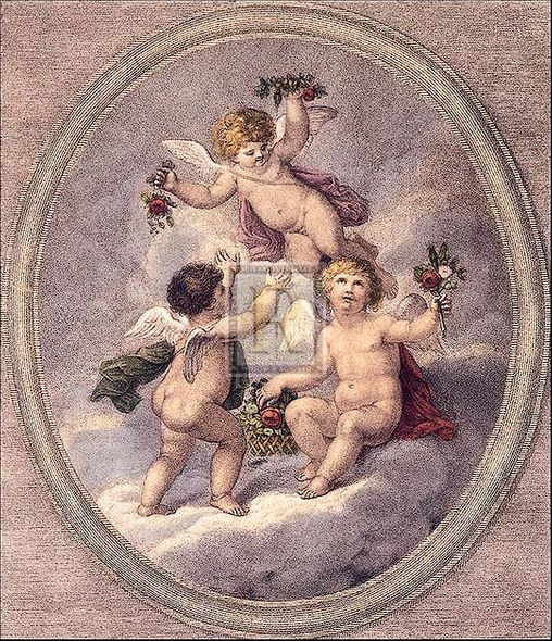 William Hamilton Artist Hand Colored Copper Plate Printed Atelier Print:"Spring"