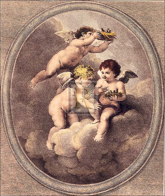 William Hamilton Artist Hand Colored Copper Plate Printed Atelier Print:"Summer"