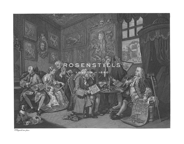 William Hogarth Hand Numbered Limited Edition Print on Paper :"Marriage A La Mode - Plate I"
