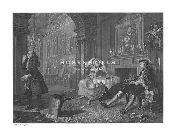 William Hogarth Hand Numbered Limited Edition Print on Paper :"Marriage A La Mode - Plate II"