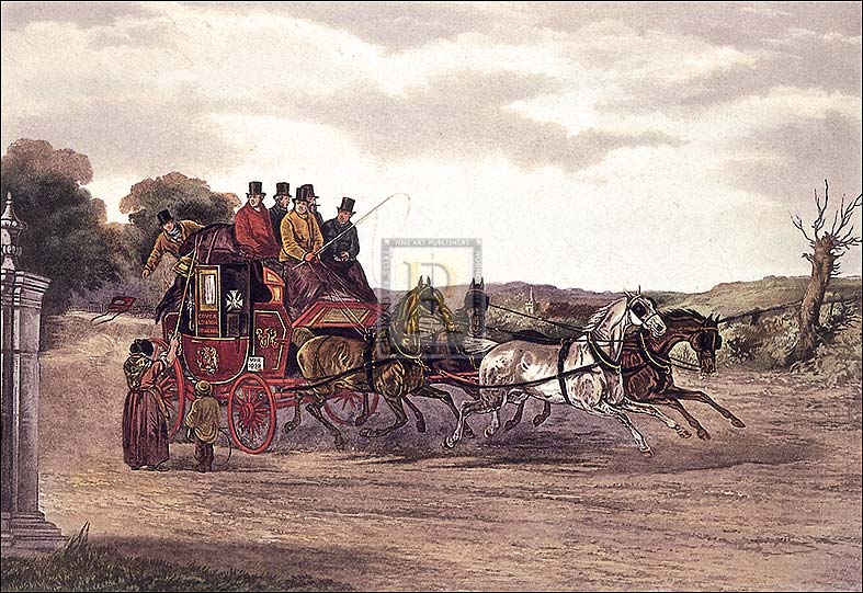William J. Shayer Jnr Artist Hand Colored Copper Plate Printed Atelier Print:"The Early Delivery"
