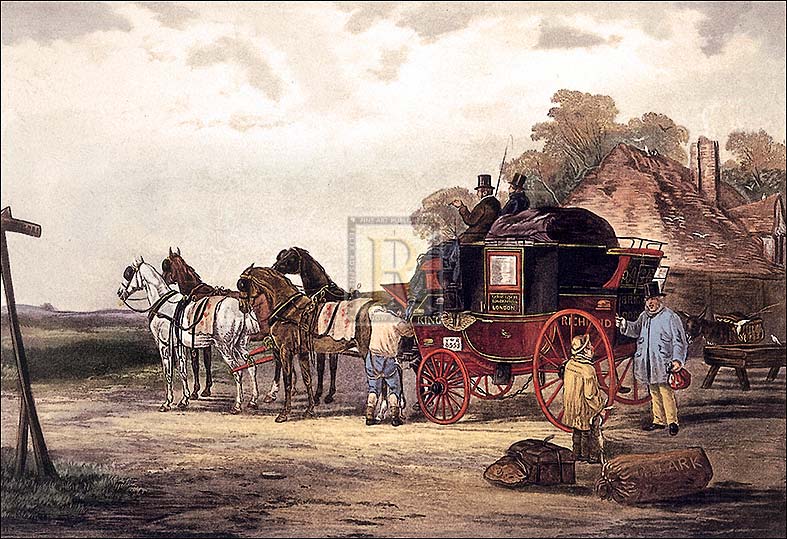 William J. Shayer Jnr Artist Hand Colored Copper Plate Printed Atelier Print:"The First Change Up"