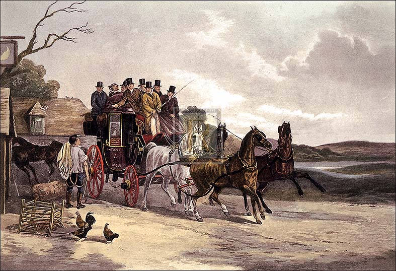 William J. Shayer Jnr Artist Hand Colored Copper Plate Printed Atelier Print:"The Last Change Down"