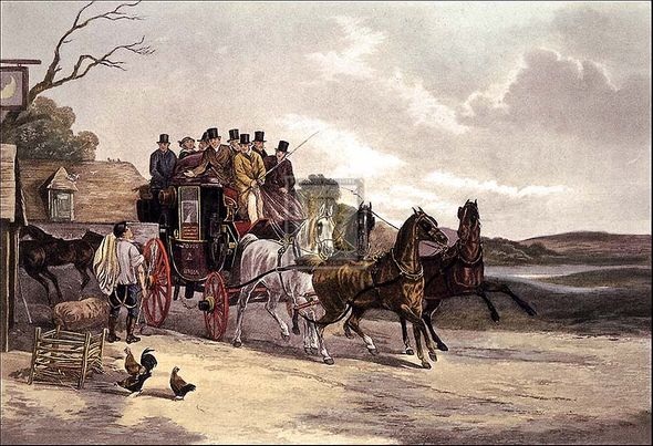 William J. Shayer Jnr Artist Hand Colored Copper Plate Printed Atelier Print:"The Last Change Down"