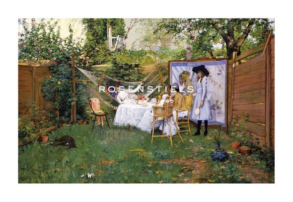 William Merritt Chase Hand Numbered Limited Edition Print on Paper :"Open Air Breakfast, c.1888"