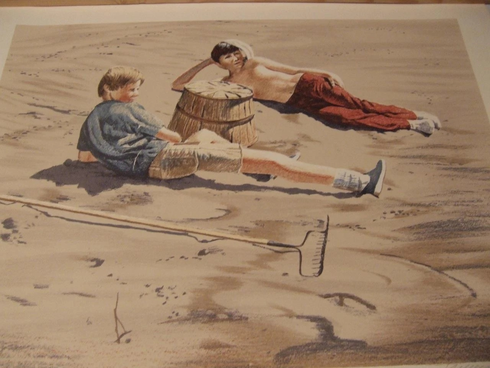 William Nelson Limited Edition Serigraph Print: "The Beach Comber's" William Nelson Limited Edition Serigraph Print: "The Beach Comber's"