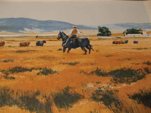 William Nelson Serigraph on Paper: "'Down from the high Country" Serigraph"