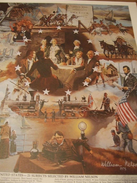 William Nelson Serigraph Print: "'Centennial History of United States"