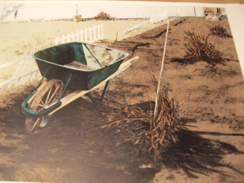 William Nelson Serigraph Print: "The Wheelbarrow" William Nelson Serigraph Print: "The Wheelbarrow"
