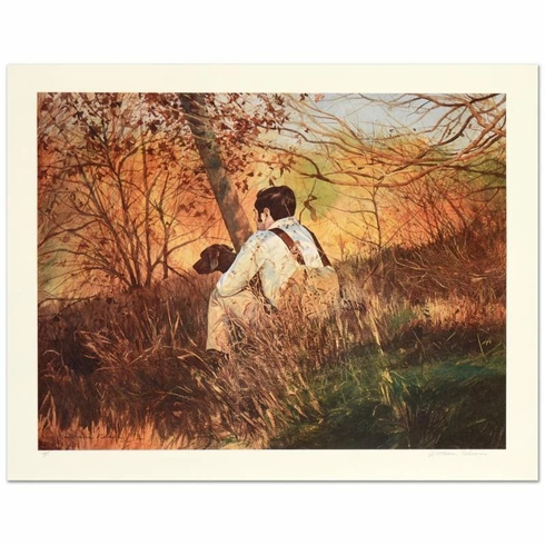 William Nelson Signed Artist Proof Lithograph Print: "Hunter & Dog" William Nelson Signed Artist Proof Lithograph Print: "Hunter & Dog"