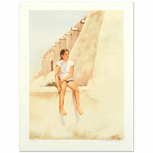 William Nelson Signed Artist Proof Lithograph Print: "Isleta Indian Girl"