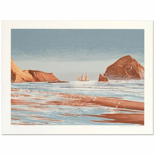 William Nelson Signed Limited Edition Hand-pulled Serigraph Print: "Sailing The Coast"