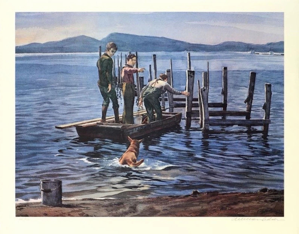 William Nelson Signed Limited Edition Lithograph Print: "Hansen's Pier"