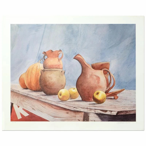 William Nelson Signed Limited Edition Lithograph Print: "Pottery Still Life"