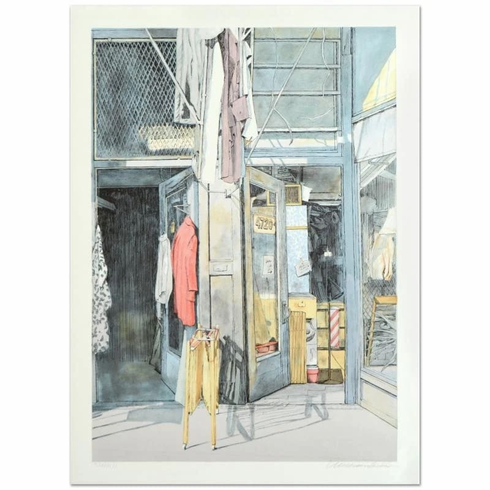 William Nelson Signed Limited Edition Lithograph Print: "Second-Hand Store" William Nelson Signed Limited Edition Lithograph Print: "Second-Hand Store"