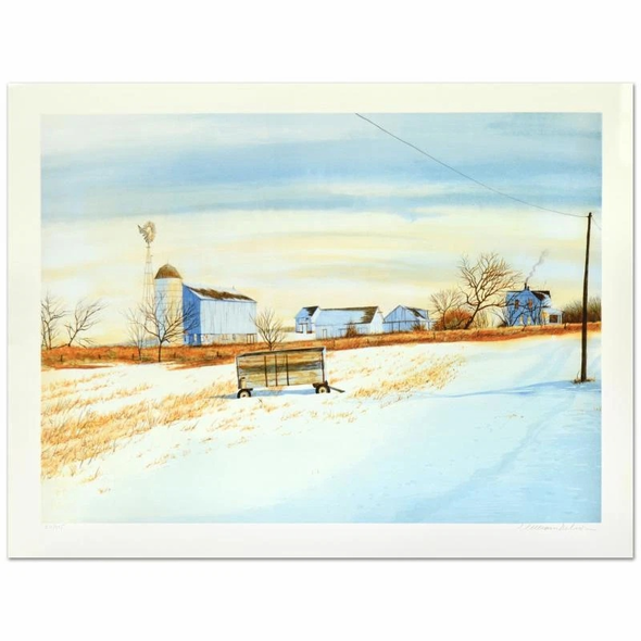 William Nelson Signed Limited Edition Lithograph Print: "The Lonely Wagon"