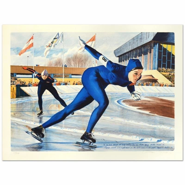 William Nelson Signed Limited Edition Serigraph Print: "Olympic Skating (Sheila Young)"