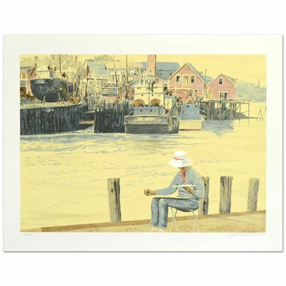 William Nelson Signed Limited Edition Serigraph Print: "Painting in New England"