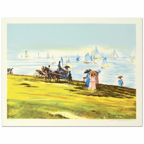 William Nelson Signed Limited Edition Serigraph Print: "Sunday by the Lake"