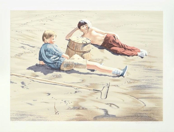 William Nelson Signed Limited Edition Serigraph Print: "The Beach Combers"